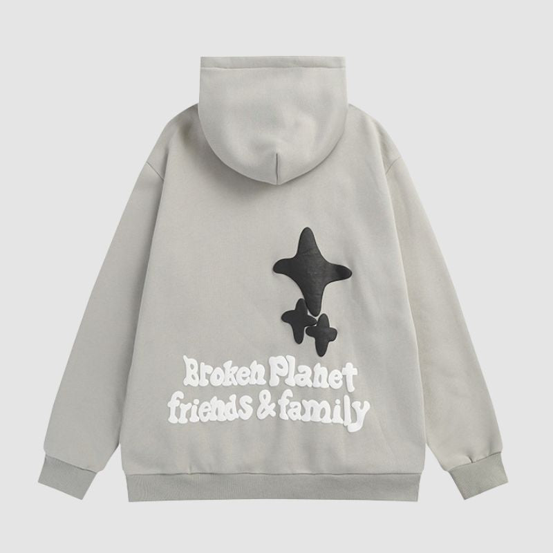 Style Core Aesthetics, New Style Trends Space Odyssey Foamy Letter Hoodie