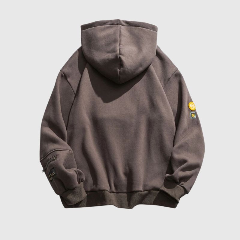 Style Core Aesthetics, New Style Trends Street Style Smiley Face Patchwork Hoodie