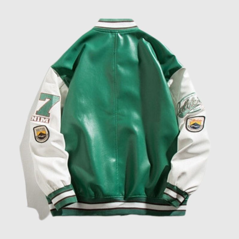 Style Core Aesthetics, New Style Trends Streetwear Embroidered PU Leather Baseball Jacket
