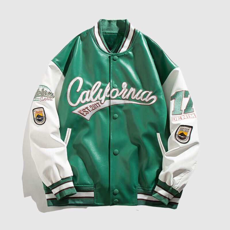 Style Core Aesthetics, New Style Trends Streetwear Embroidered PU Leather Baseball Jacket