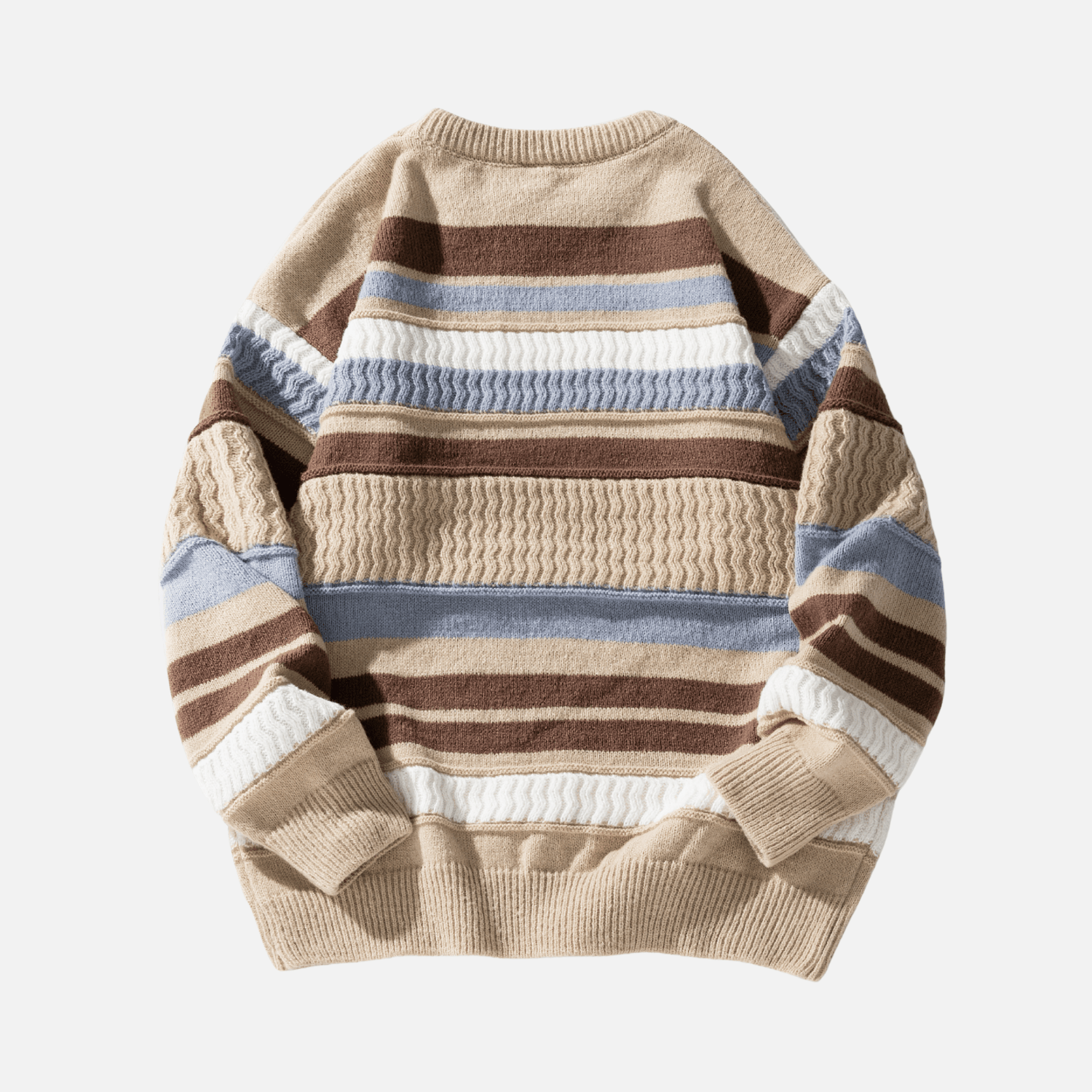 Style Core Aesthetics, New Style Trends Striped Cable Patchwork Design Pullover