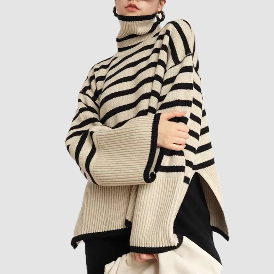 Style Core Aesthetics, New Style Trends Striped Turtleneck Sweater