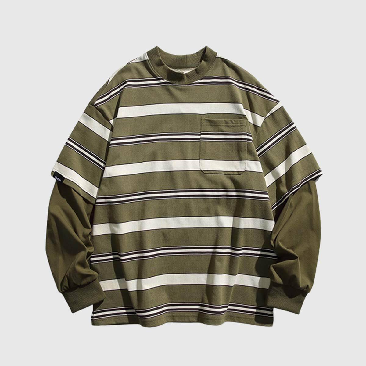 Style Core Aesthetics, New Style Trends Striped Two-Layered Cityboy Sweatshirt