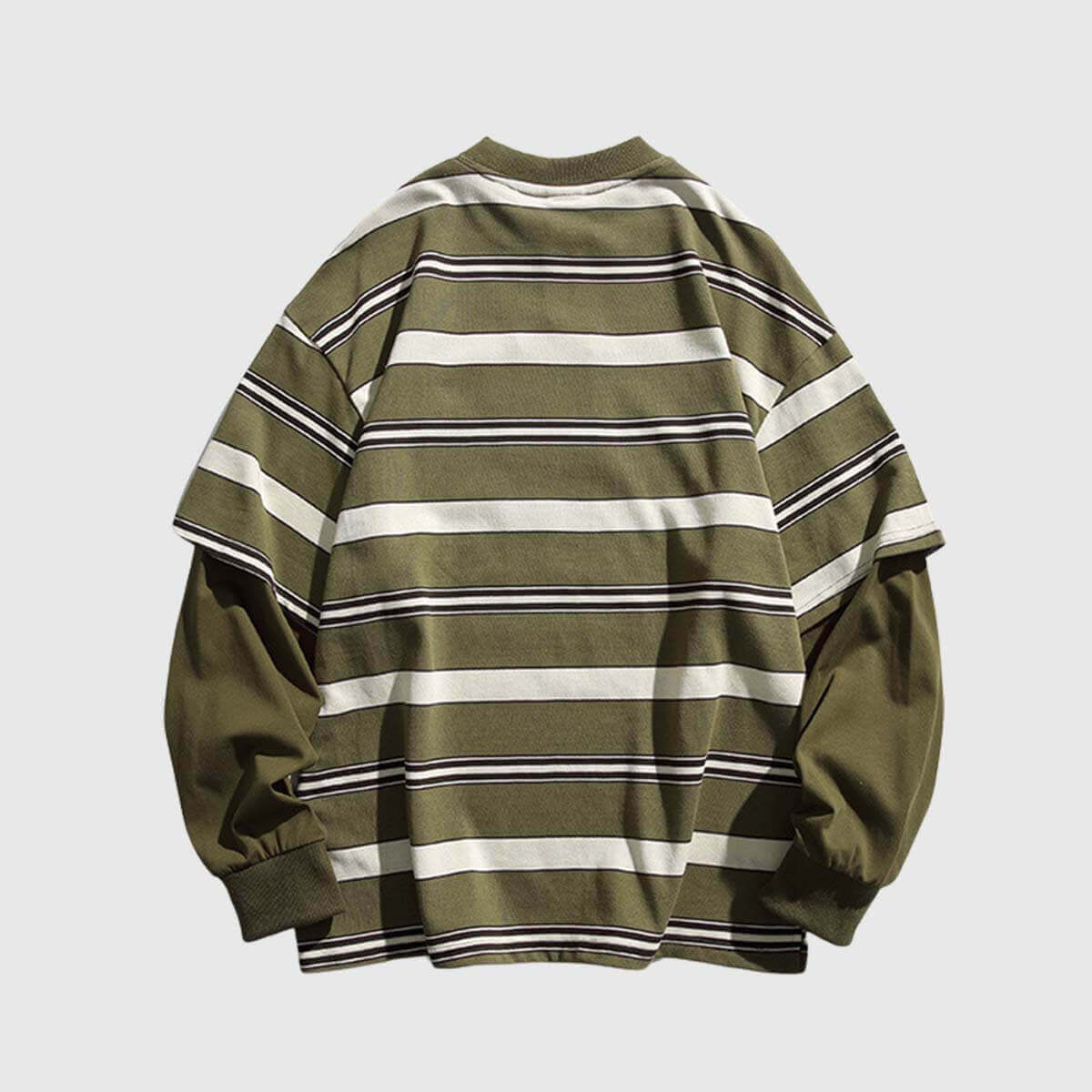 Style Core Aesthetics, New Style Trends Striped Two-Layered Cityboy Sweatshirt