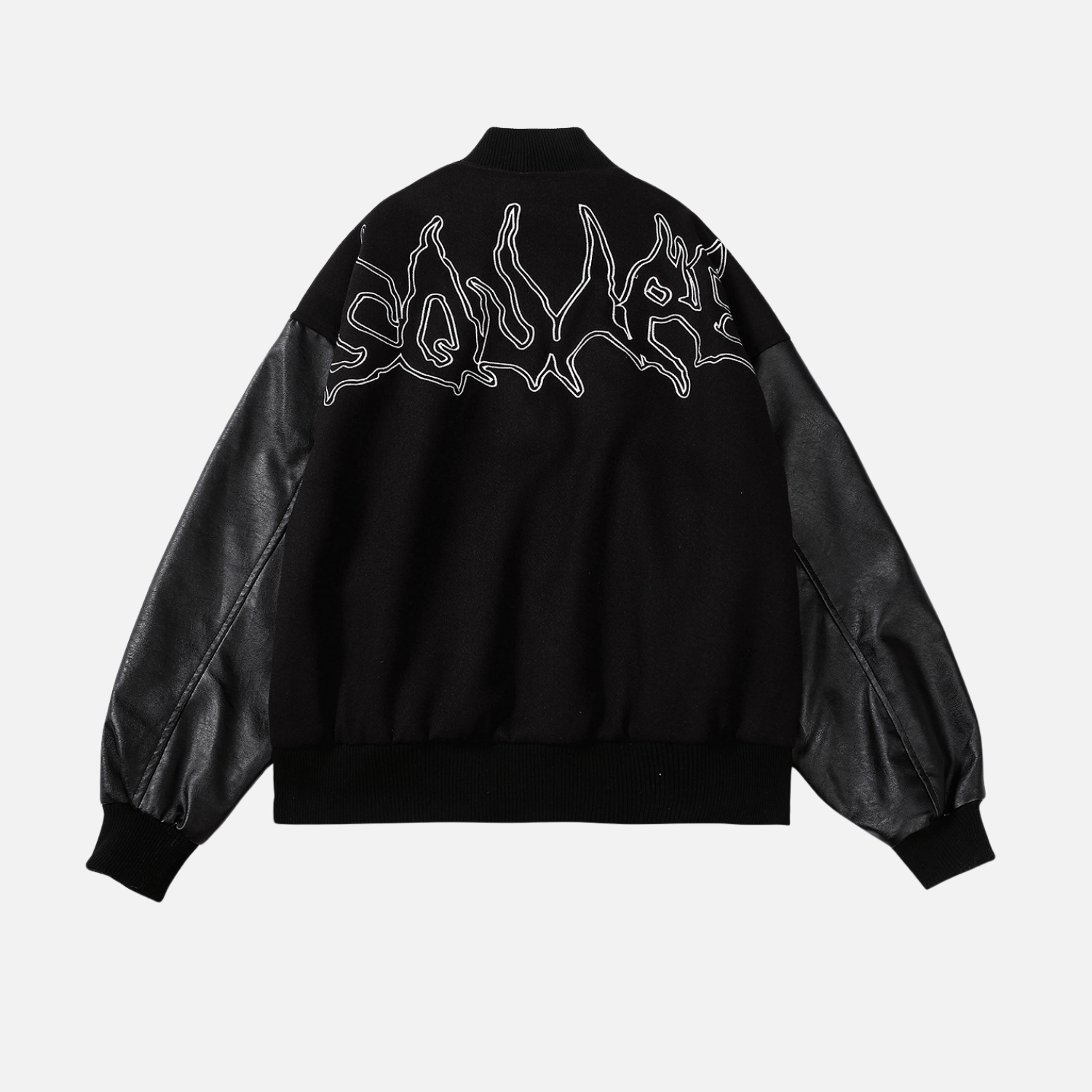 Style Core Aesthetics, New Style Trends Symbol Embroidery PU Leather Stitching Baseball Jacket