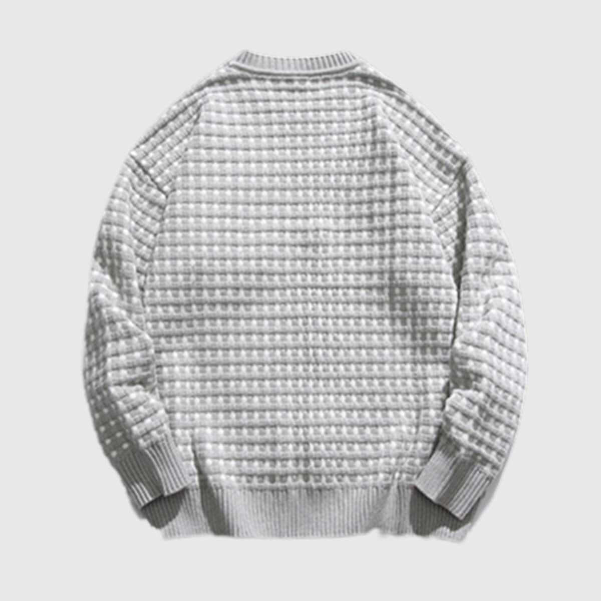 Style Core Aesthetics, New Style Trends Textured Knit Crew Neck Sweater