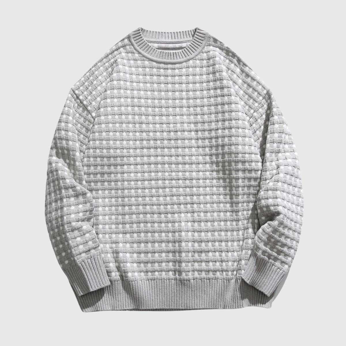 Style Core Aesthetics, New Style Trends Textured Knit Crew Neck Sweater