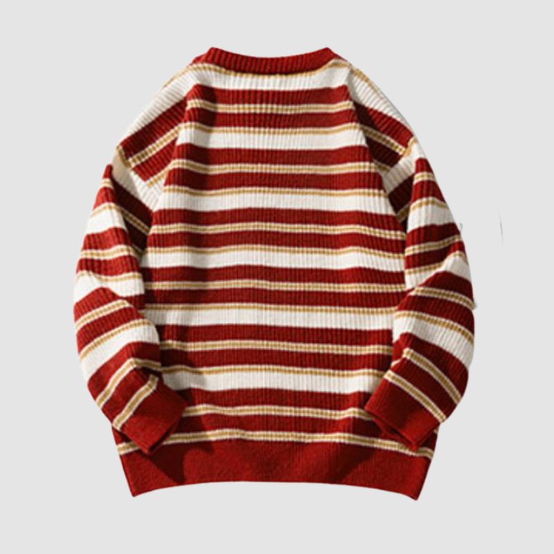 Style Core Aesthetics, New Style Trends Timeless Hues Patchwork Stripe Knit Pullover