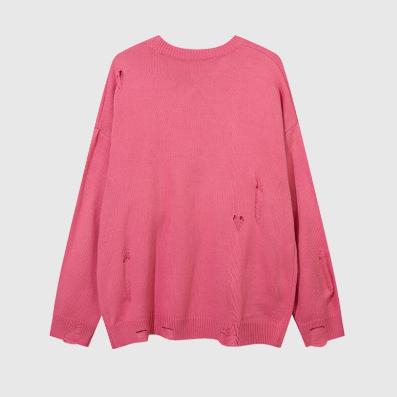 Style Core Aesthetics, New Style Trends Trendy Heart-Embossed Loose Knit Sweater