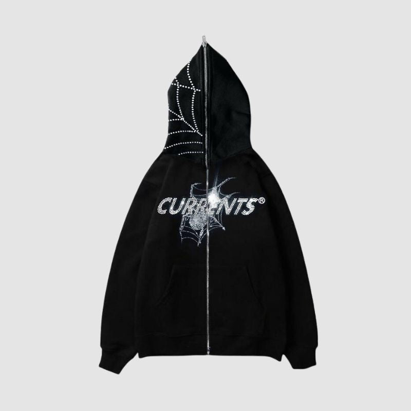 Style Core Aesthetics, New Style Trends Trendy Hip-Hop Metal-Zip Hoodie