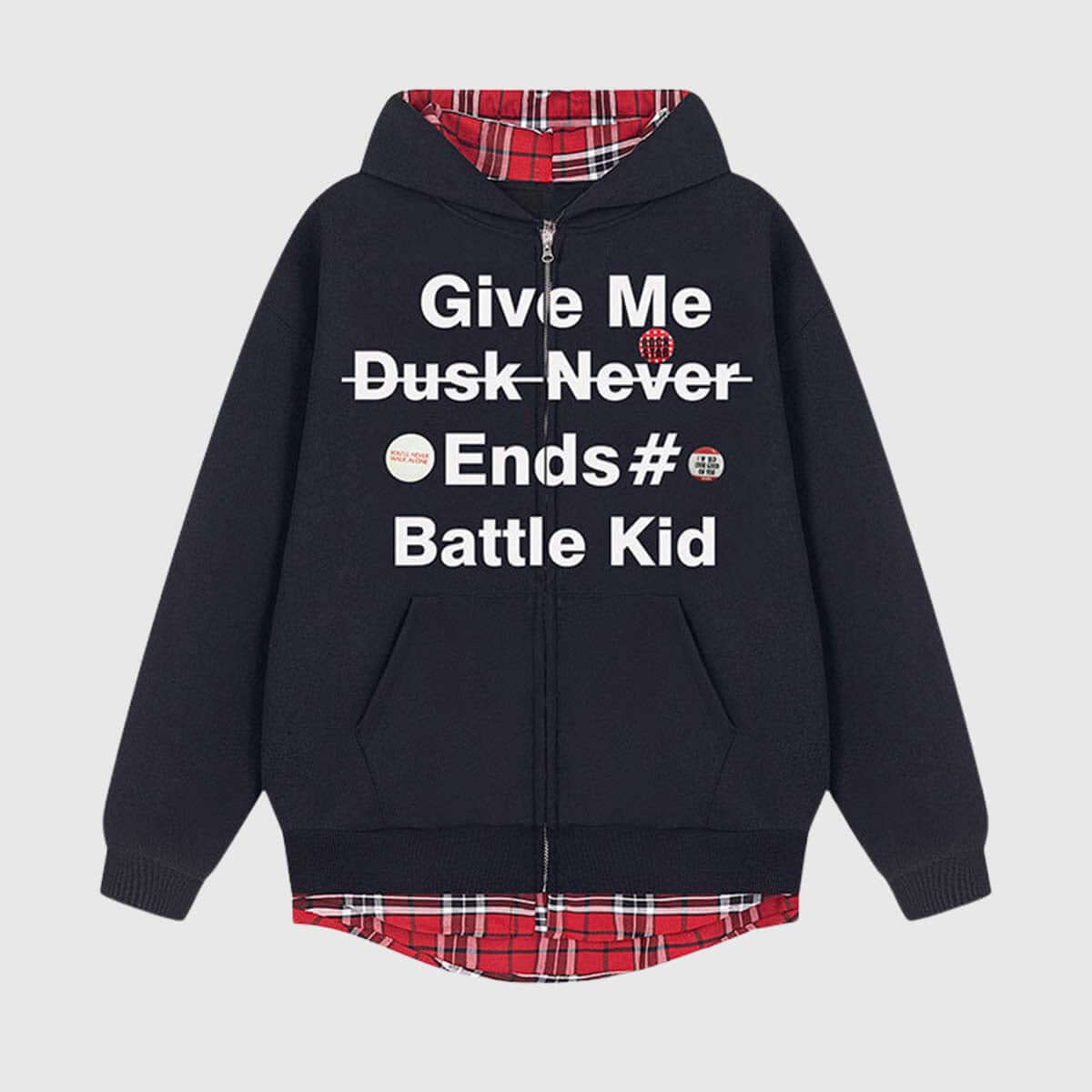 Style Core Aesthetics, New Style Trends Two-Layer Plaid Hoodies