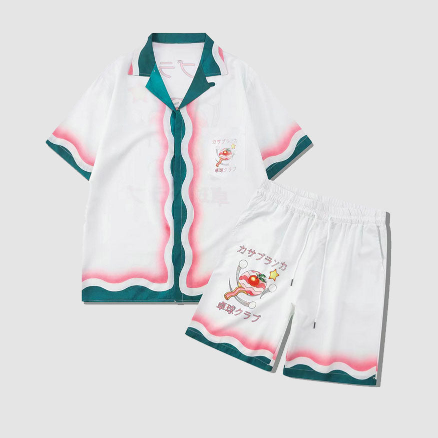 Style Core Aesthetics, New Style Trends Two Piece Table Tennis Print Shirt + Shorts