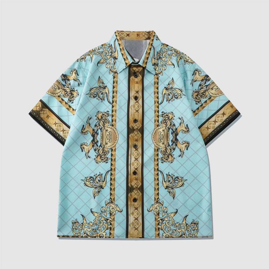 Style Core Aesthetics, New Style Trends Two Piece Vintage Pattern Shirt + Shorts