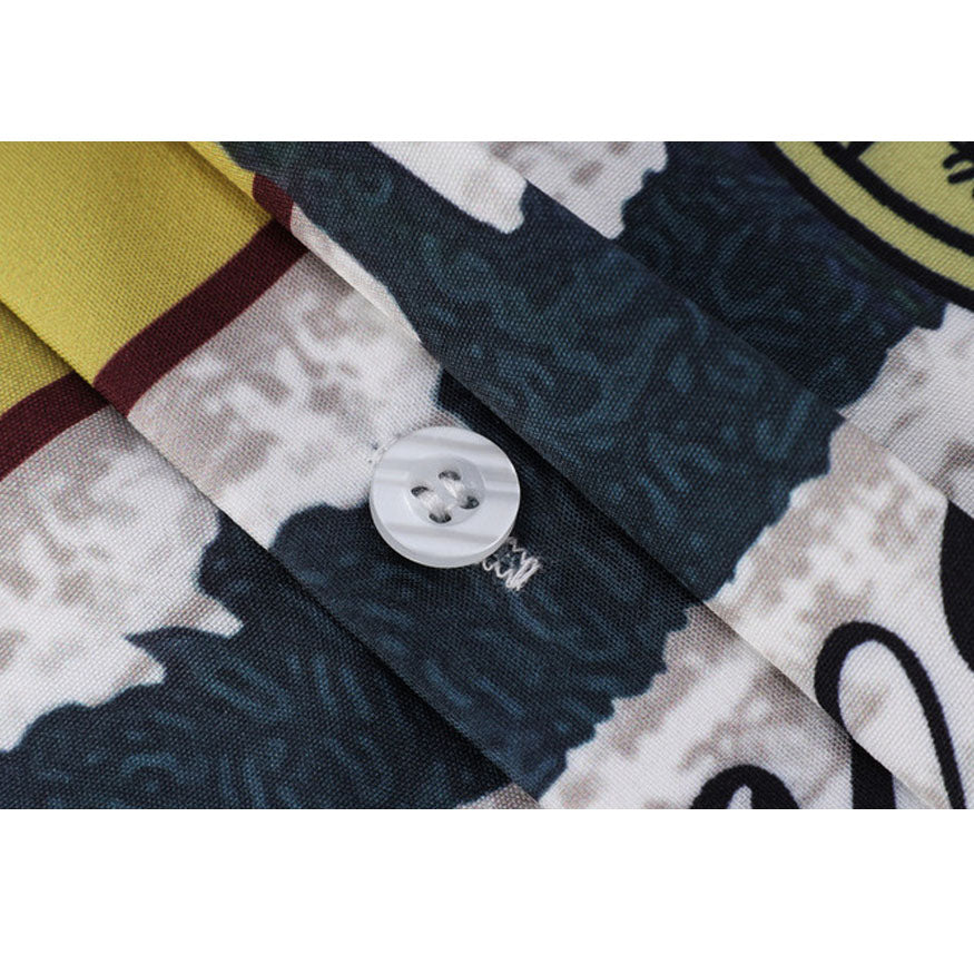 Style Core Aesthetics, New Style Trends Two Piece Vintage Print Shirt + Beach Shorts