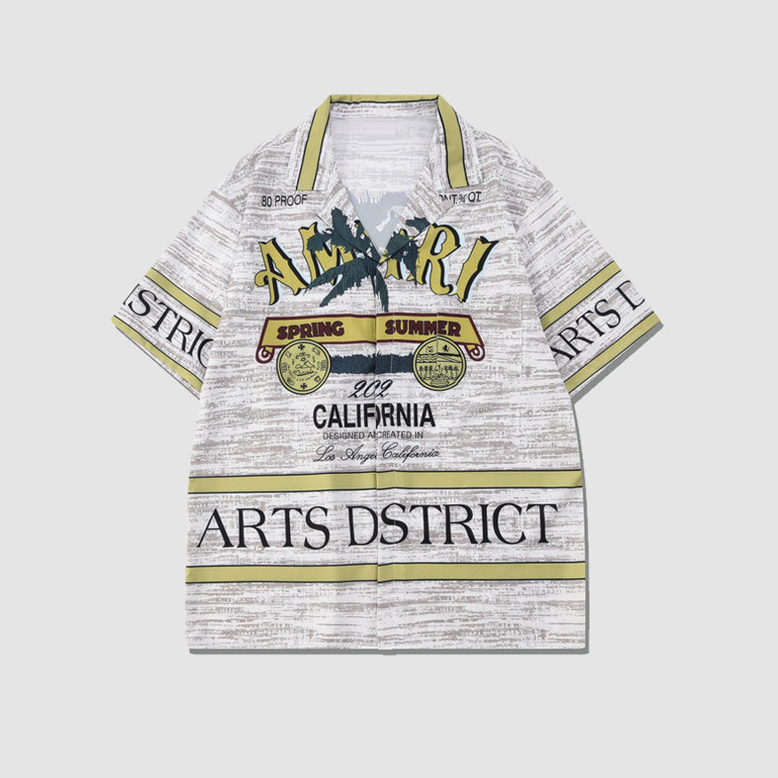 Style Core Aesthetics, New Style Trends Two Piece Vintage Print Shirt + Beach Shorts