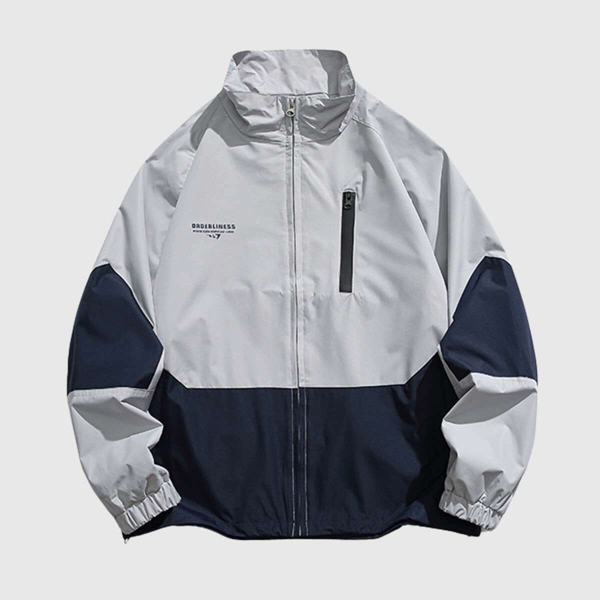 Style Core Aesthetics, New Style Trends Two-Tone Stand Collar Jacket