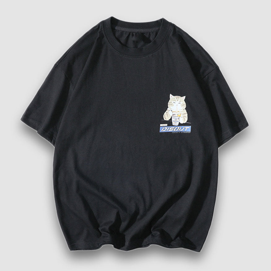 Style Core Aesthetics, New Style Trends Urban Fast-Food Cartoon Printed Tee