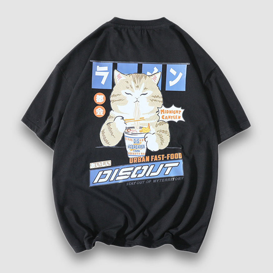 Style Core Aesthetics, New Style Trends Urban Fast-Food Cartoon Printed Tee