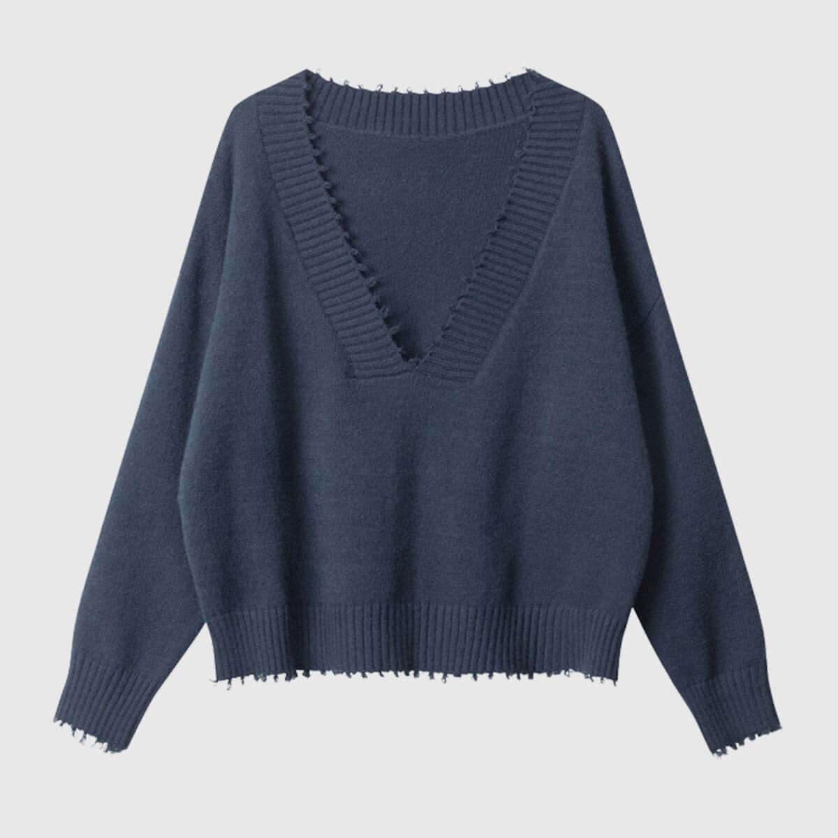 Style Core Aesthetics, New Style Trends V-Neck Loose Knit Sweater
