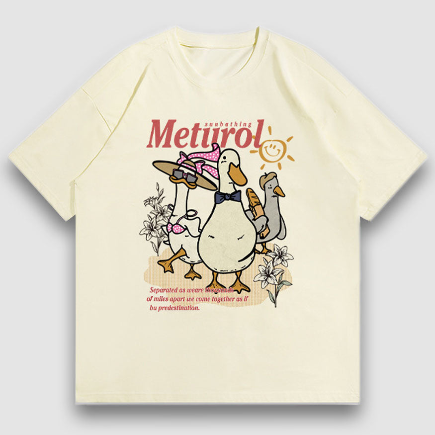 Style Core Aesthetics, New Style Trends Vacation Goose Pattern Print Tee