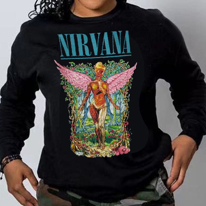 Style Core Aesthetics, New Style Trends Vintage Angel Printed Sweatshirt