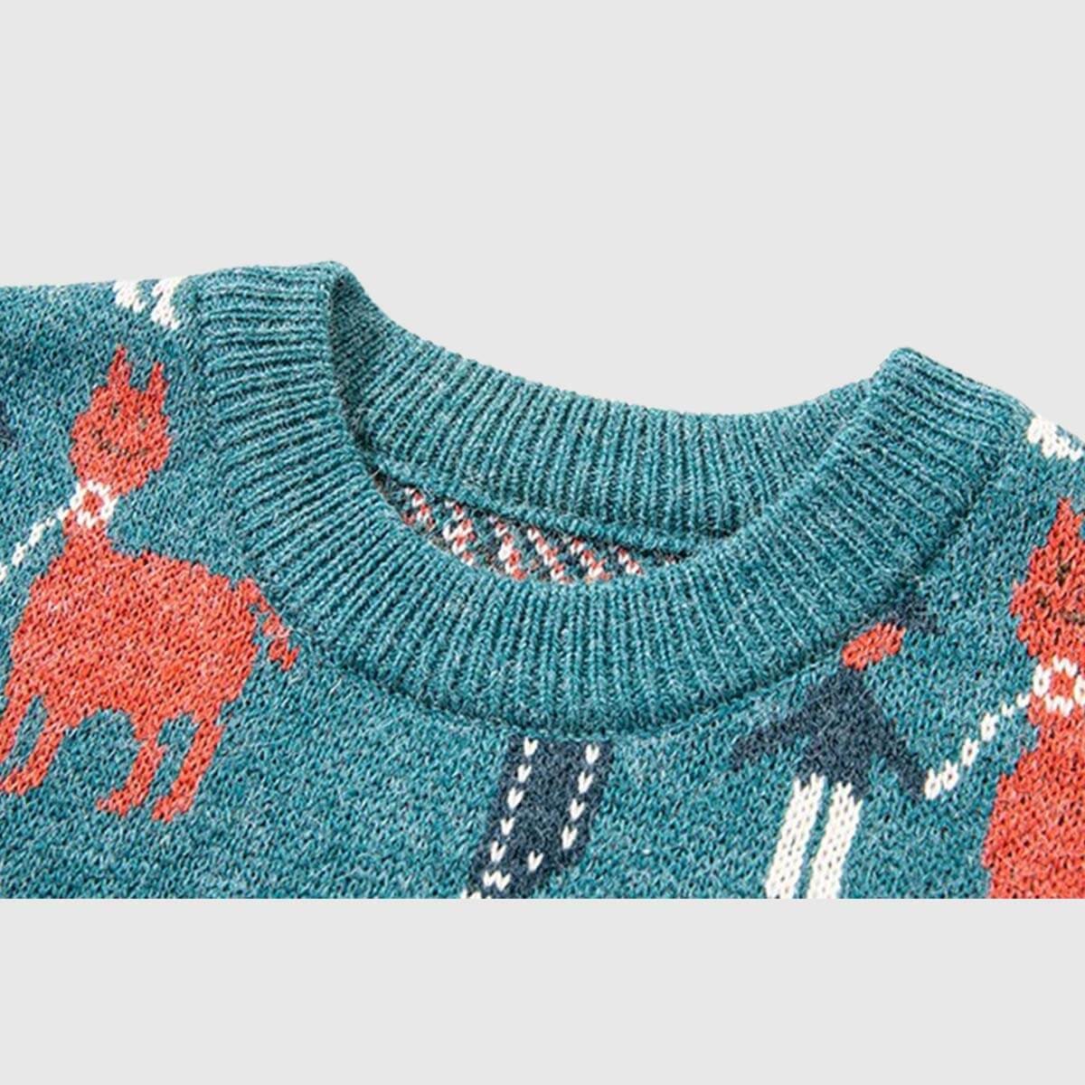Style Core Aesthetics, New Style Trends Vintage Animal & Forest Knit Sweater