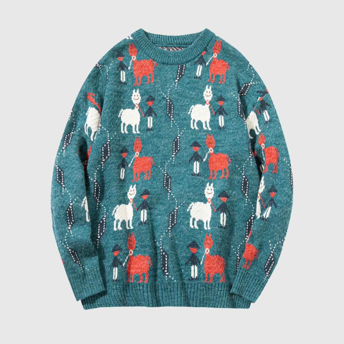 Style Core Aesthetics, New Style Trends Vintage Animal & Forest Knit Sweater