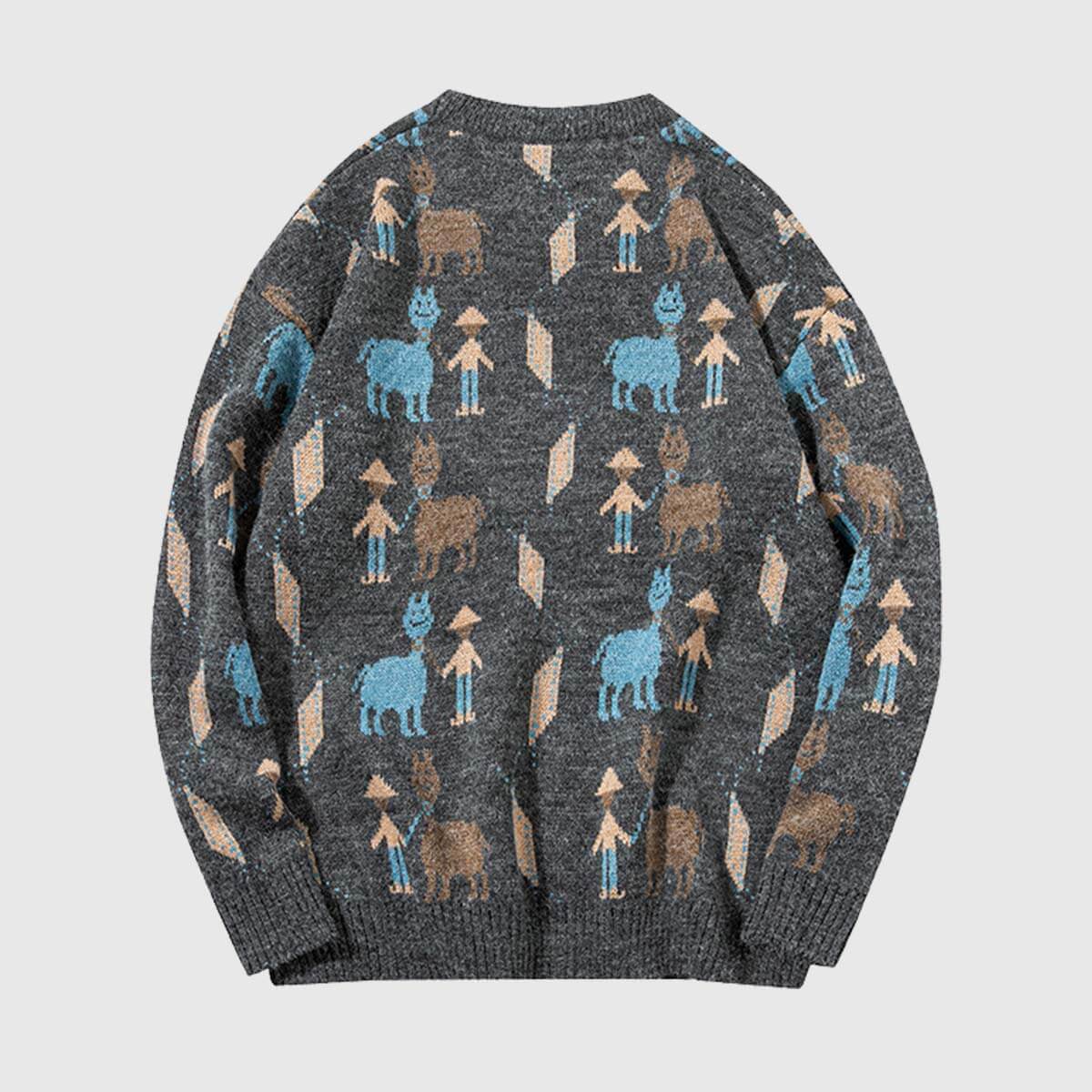 Style Core Aesthetics, New Style Trends Vintage Animal & Forest Knit Sweater