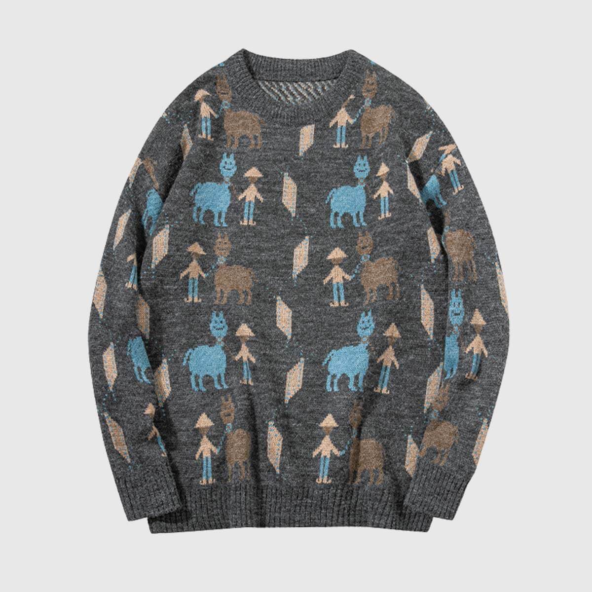Style Core Aesthetics, New Style Trends Vintage Animal & Forest Knit Sweater