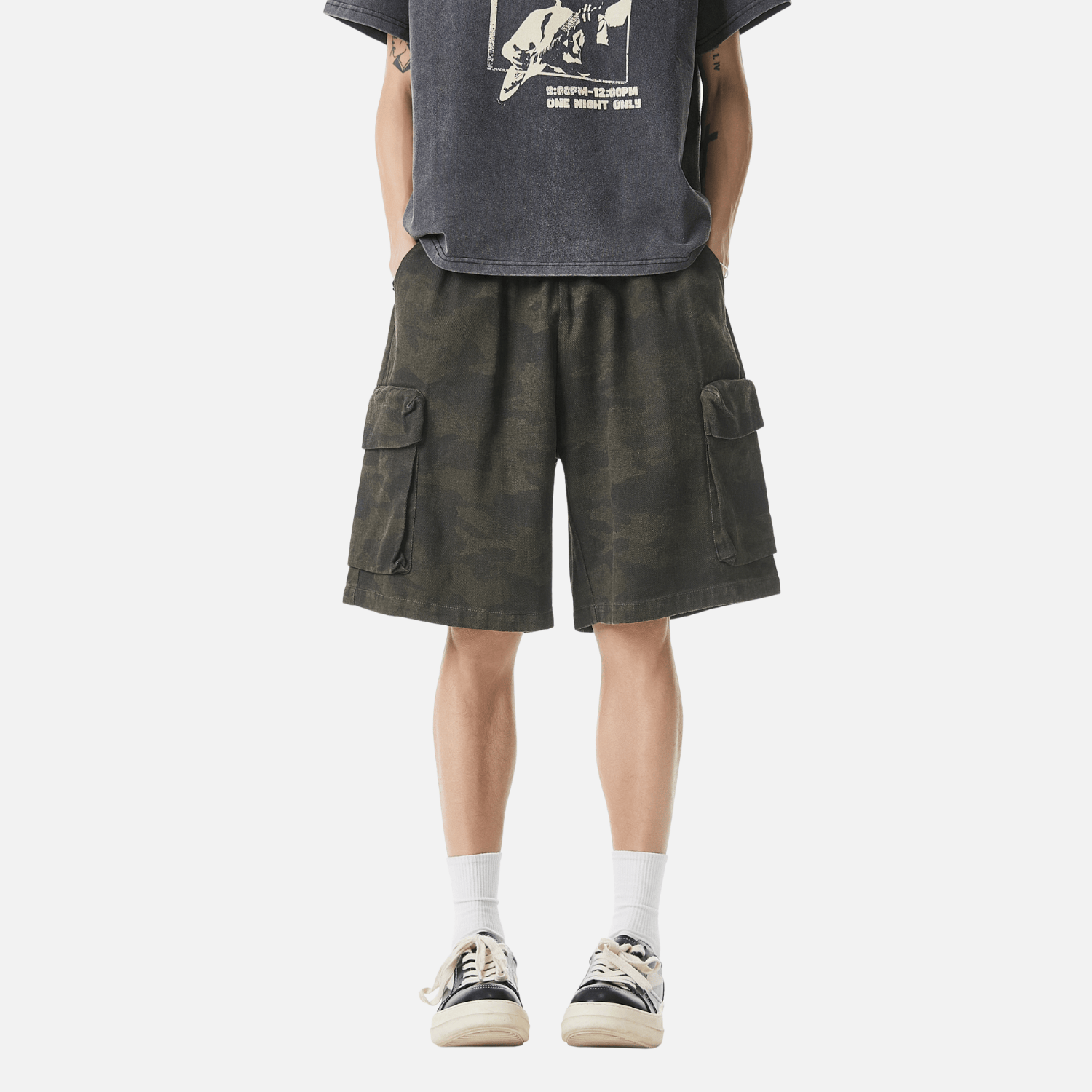 Style Core Aesthetics, New Style Trends Vintage Camo Cargo Shorts