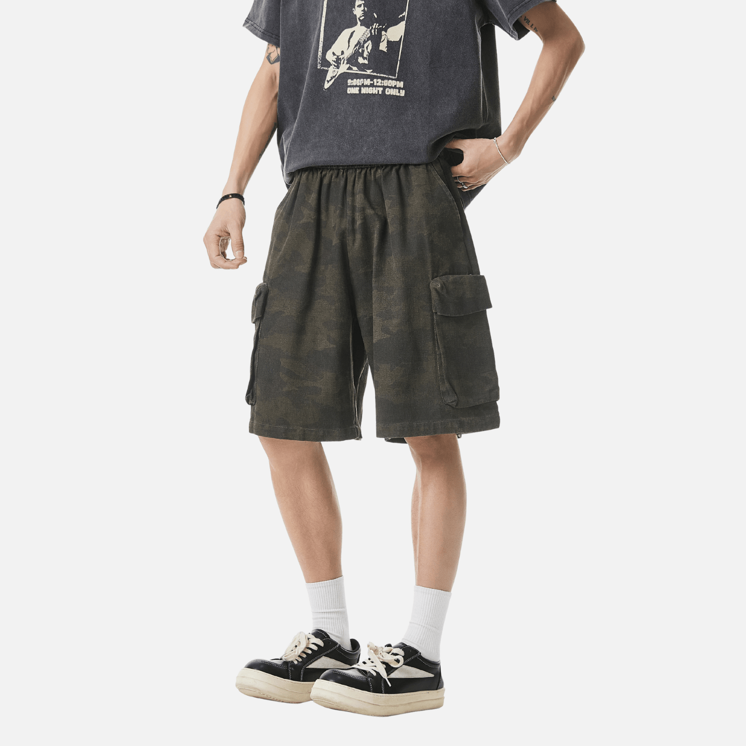 Style Core Aesthetics, New Style Trends Vintage Camo Cargo Shorts