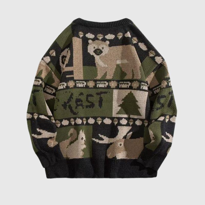Style Core Aesthetics, New Style Trends Vintage Color-Block Cozy Sweater