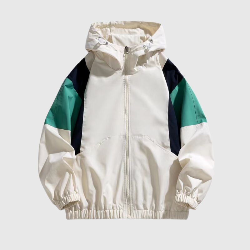 Style Core Aesthetics, New Style Trends Vintage Color-Block Hooded Work Jacket