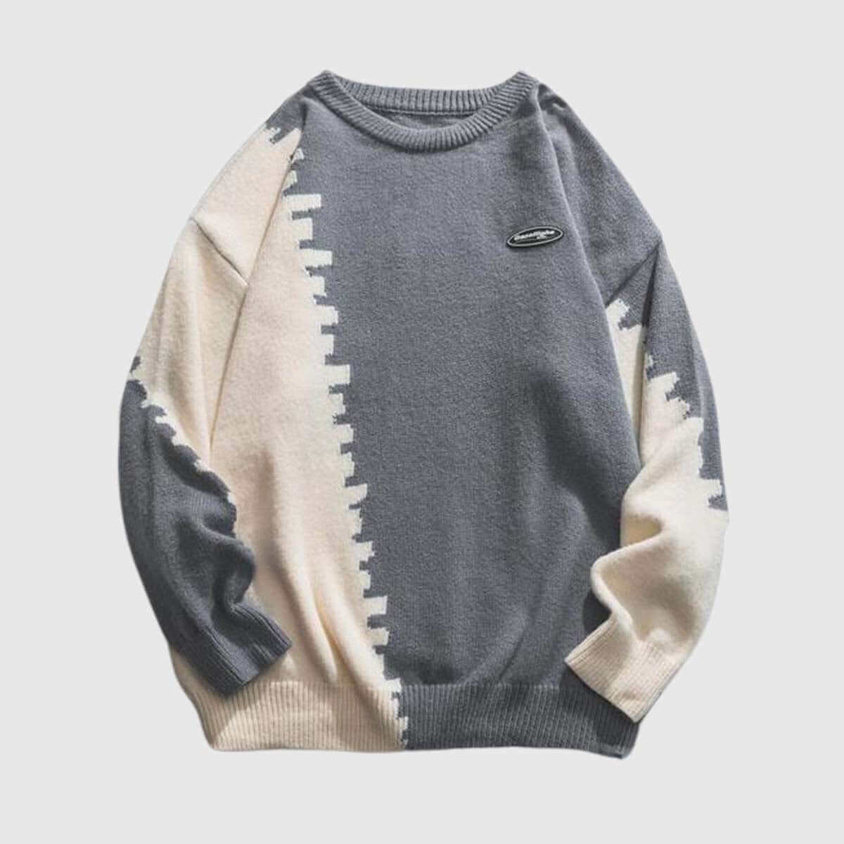Style Core Aesthetics, New Style Trends Vintage Color Block Sweater