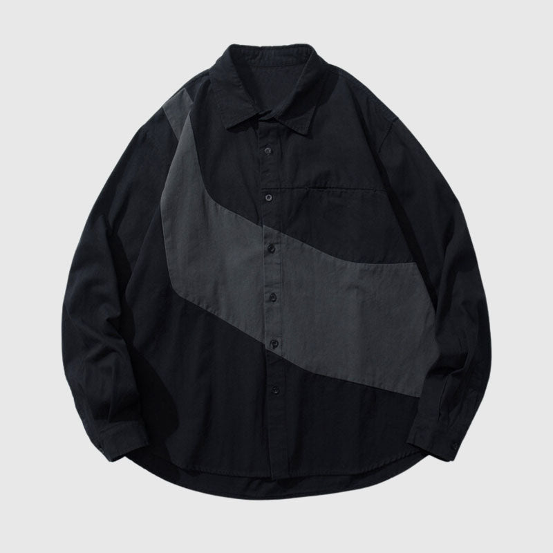 Style Core Aesthetics, New Style Trends Vintage Contrast Patchwork Shirts