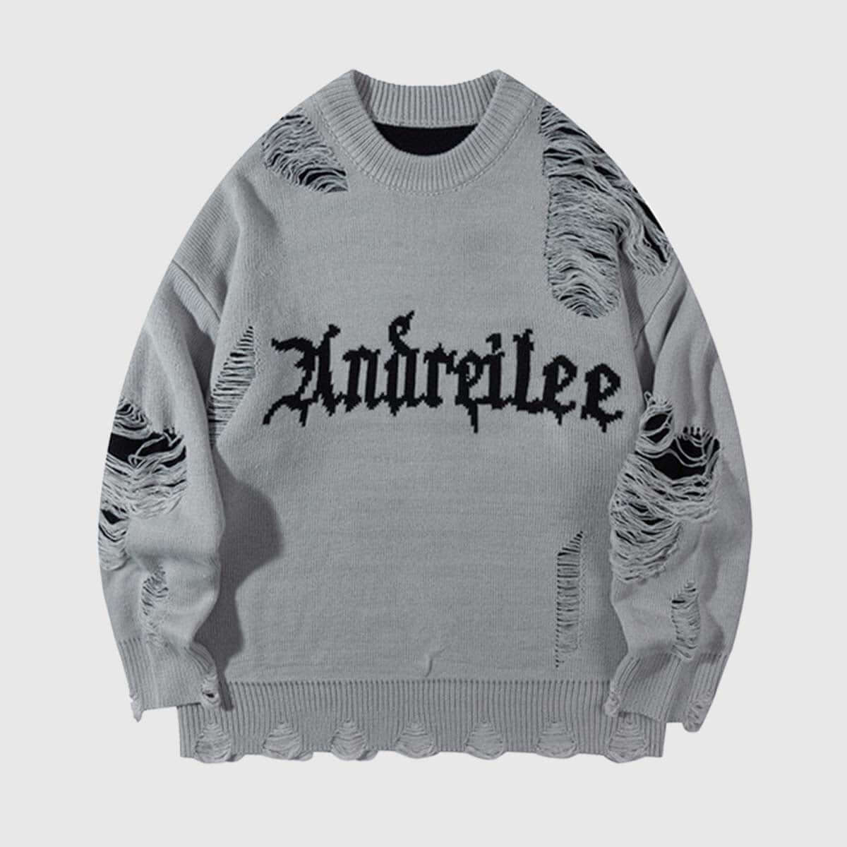 Style Core Aesthetics, New Style Trends Vintage Distressed Knit Sweater