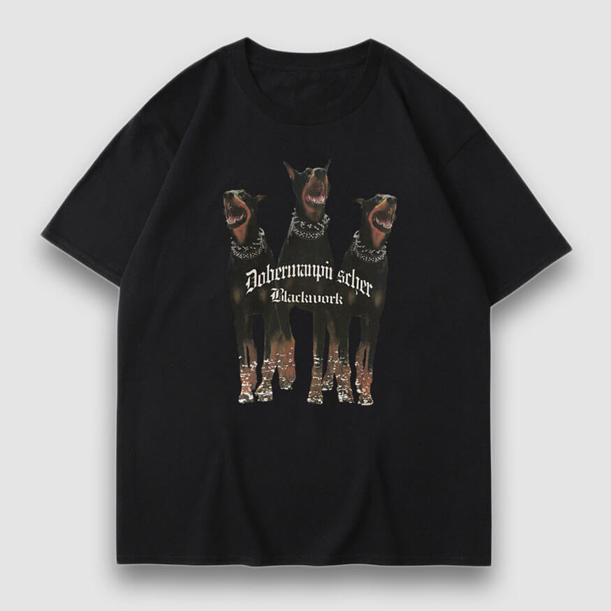 Style Core Aesthetics, New Style Trends Vintage Doberman Pinscher Print Tee
