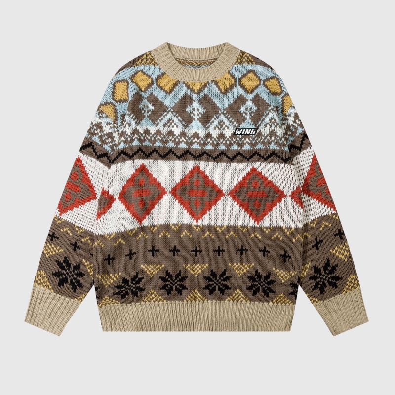 Style Core Aesthetics, New Style Trends Vintage Elements Loose Knit Sweater