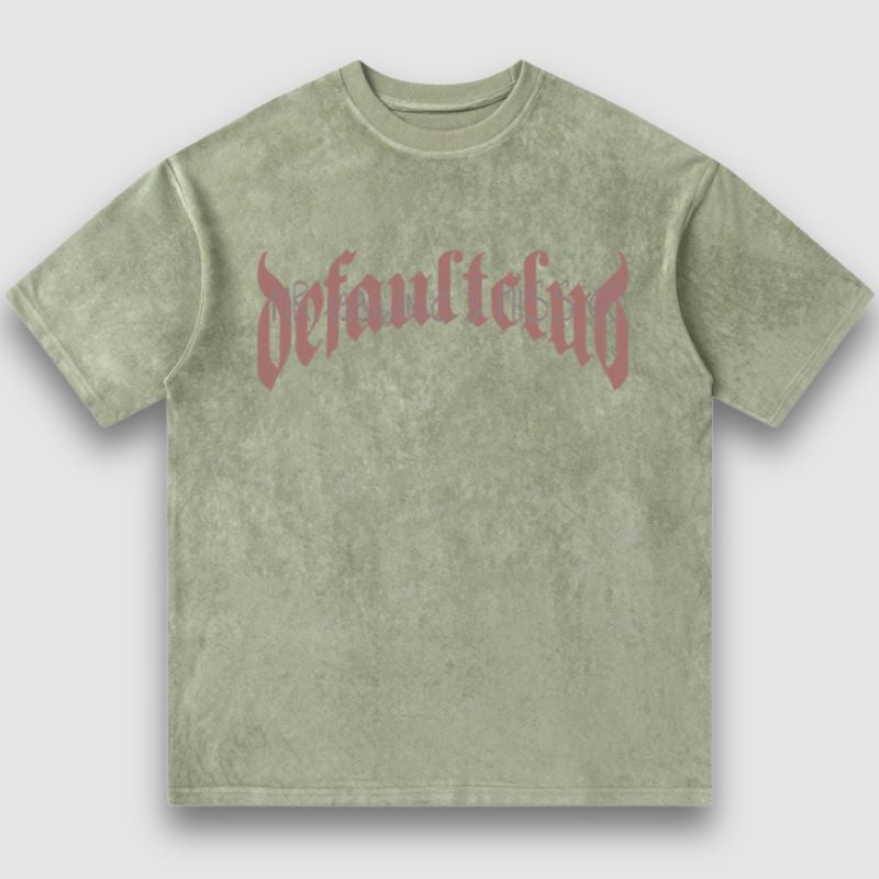 Style Core Aesthetics, New Style Trends Vintage Lettered Floral Printed Suede Tee