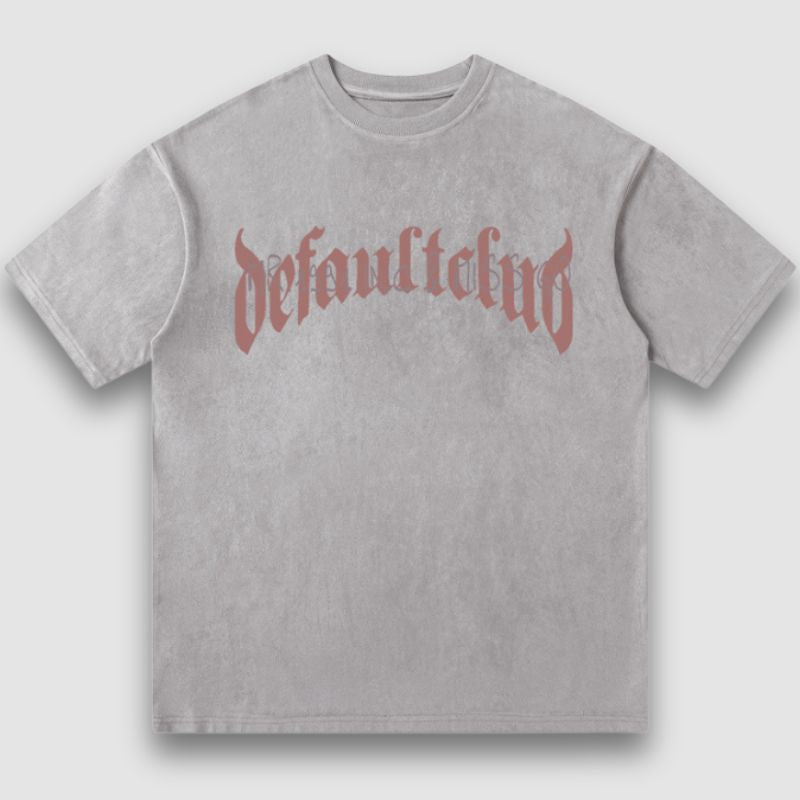 Style Core Aesthetics, New Style Trends Vintage Lettered Floral Printed Suede Tee