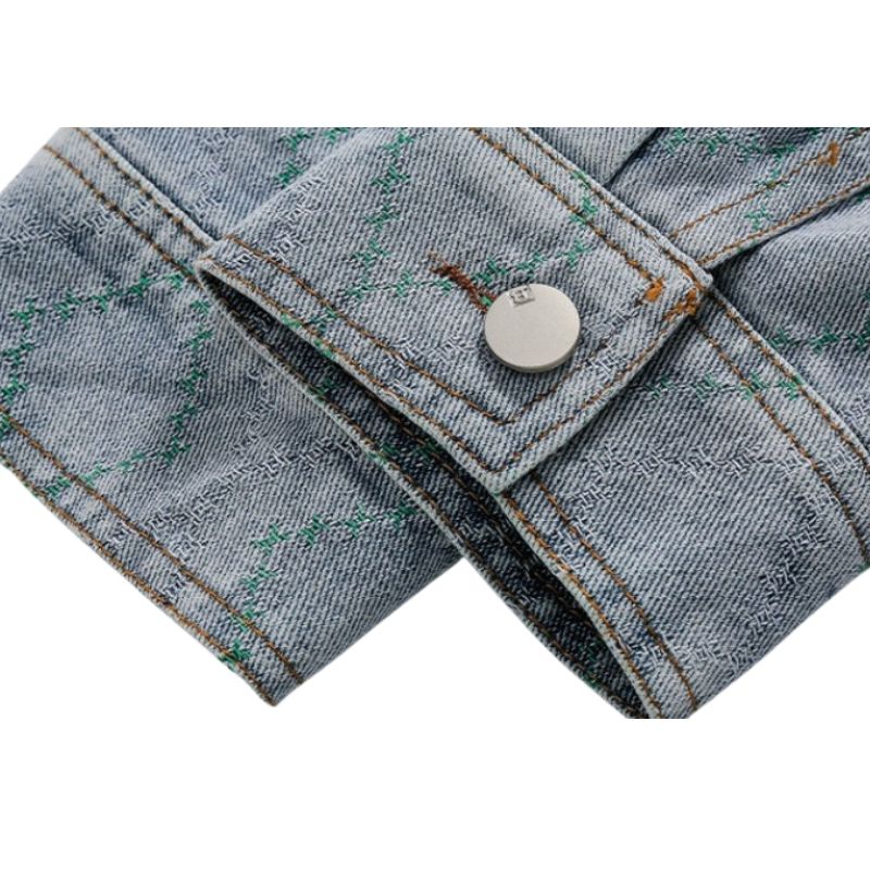 Style Core Aesthetics, New Style Trends Vintage Patchwork Denim Contrast Jacket