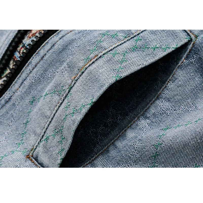 Style Core Aesthetics, New Style Trends Vintage Patchwork Denim Contrast Jacket
