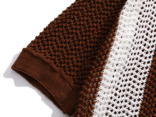 Style Core Aesthetics, New Style Trends Vintage Patchwork Knit Polo