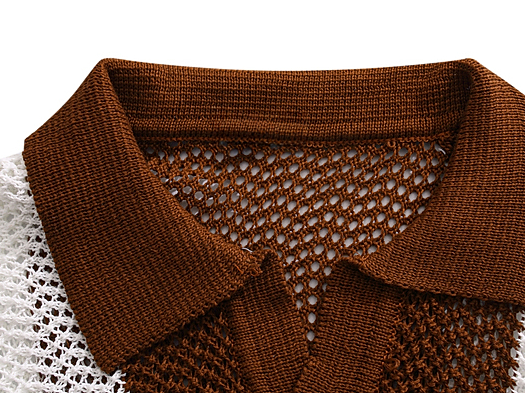Style Core Aesthetics, New Style Trends Vintage Patchwork Knit Polo