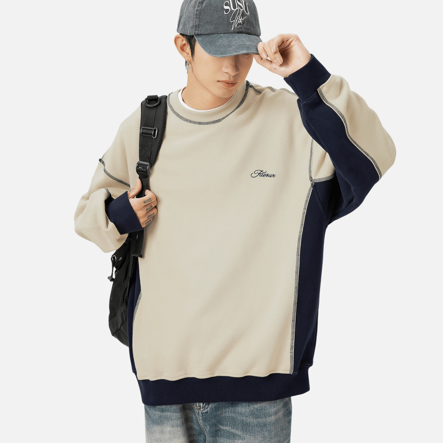 Style Core Aesthetics, New Style Trends Vintage  Patchwork Sweatshirt