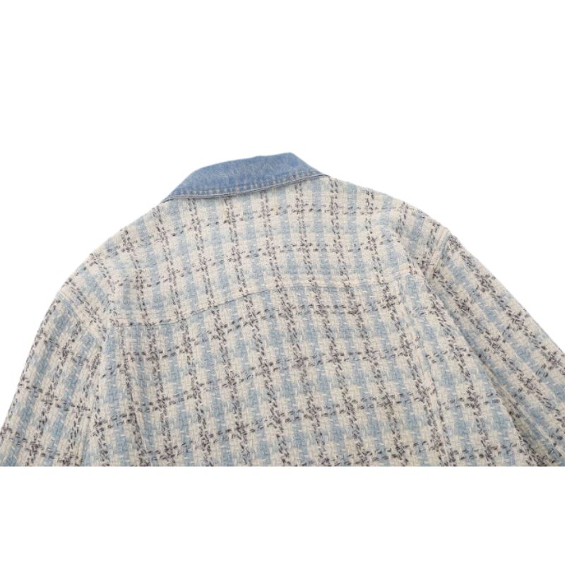 Style Core Aesthetics, New Style Trends Vintage Plaid Patchwork Edged Jacket