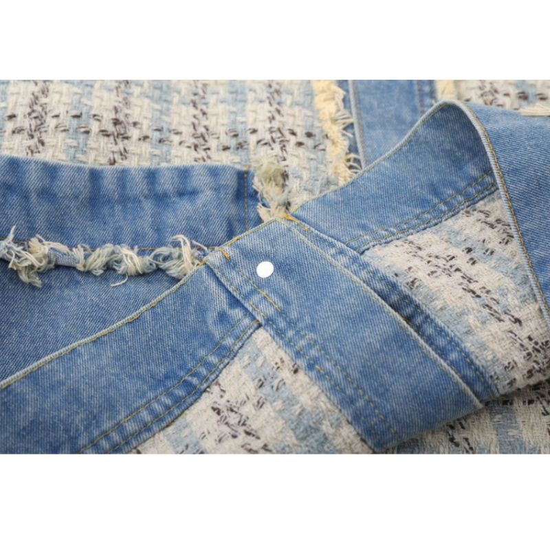 Style Core Aesthetics, New Style Trends Vintage Plaid Patchwork Edged Jacket