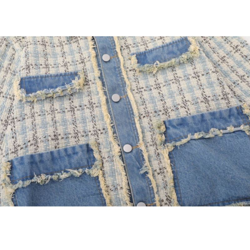 Style Core Aesthetics, New Style Trends Vintage Plaid Patchwork Edged Jacket
