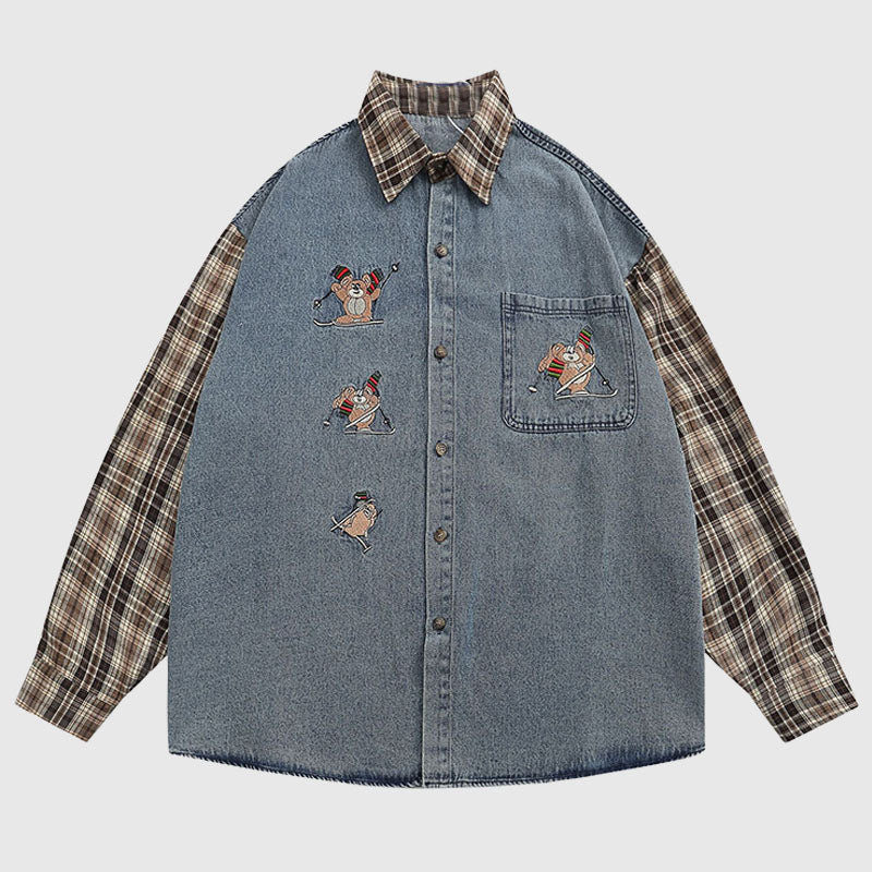 Style Core Aesthetics, New Style Trends Vintage Plaid Patchwork Shirts