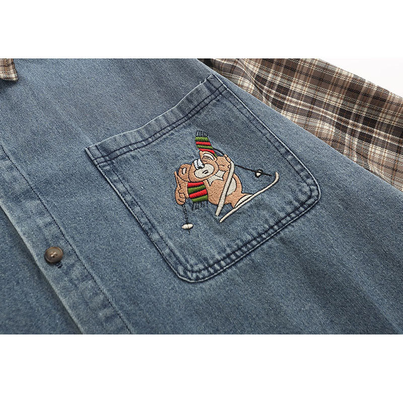 Style Core Aesthetics, New Style Trends Vintage Plaid Patchwork Shirts